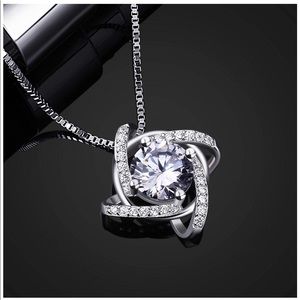 Silver Cubic Zirconia Necklace Jewelry for Women